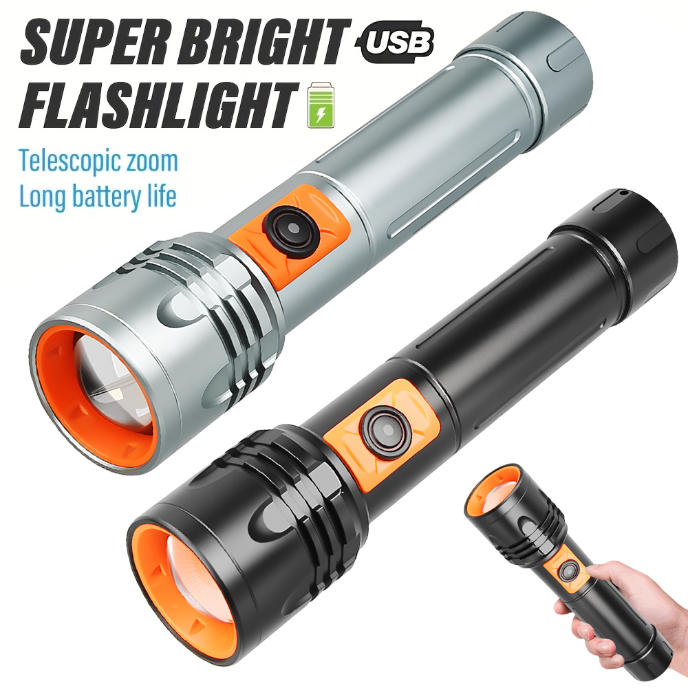 Outdoor Camping And Fishing - Lanterna led de alta potência, recarregável