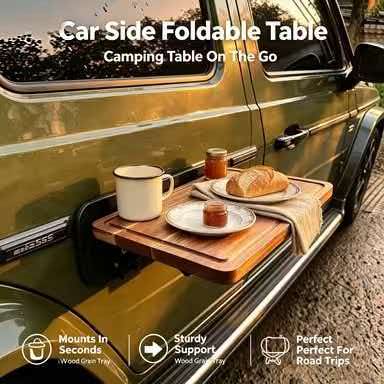 Outdoor Camping Vehicle - Mesa de madeira dobrável para acampamento