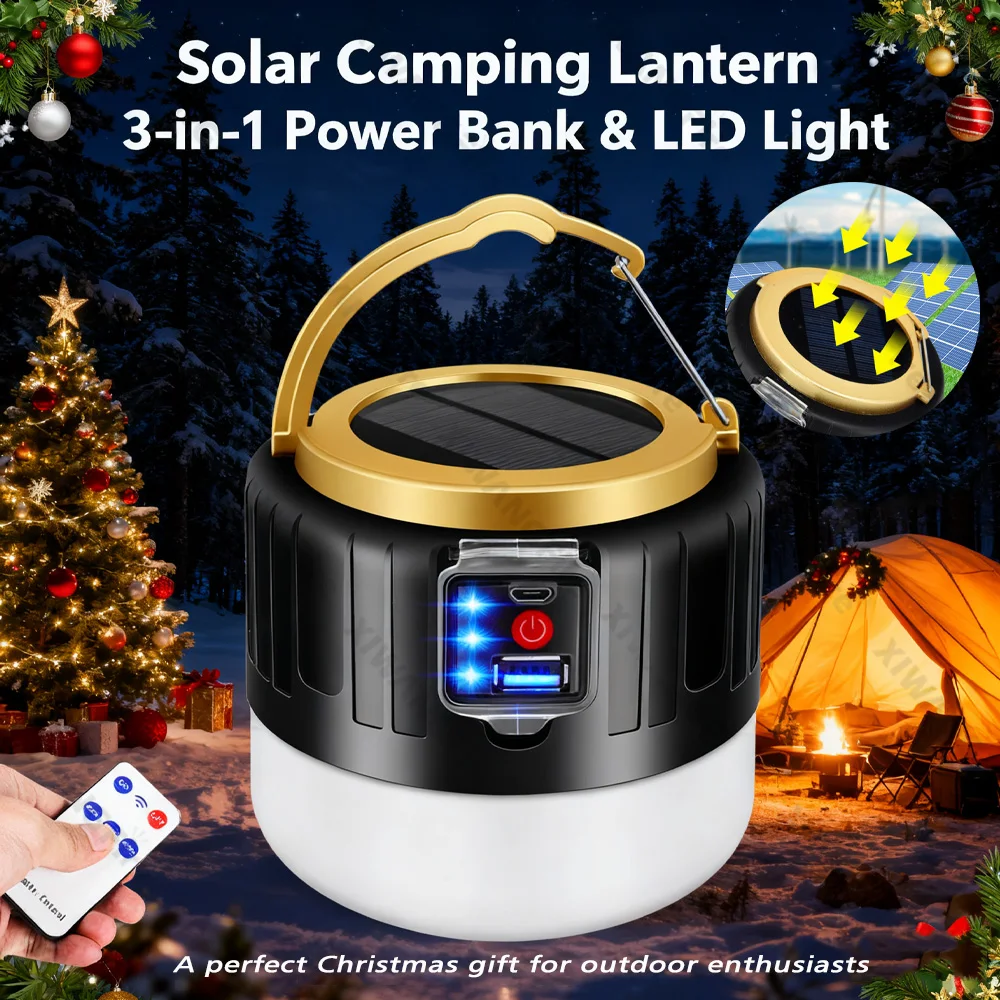 Outdoor Camping Light Ideas - Lanterna de acampamento solar multifuncional com