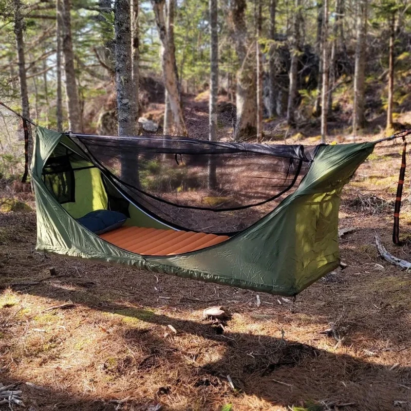 Camping Hammock - Rede Mosquiteira Tipo Zíper Respirável para