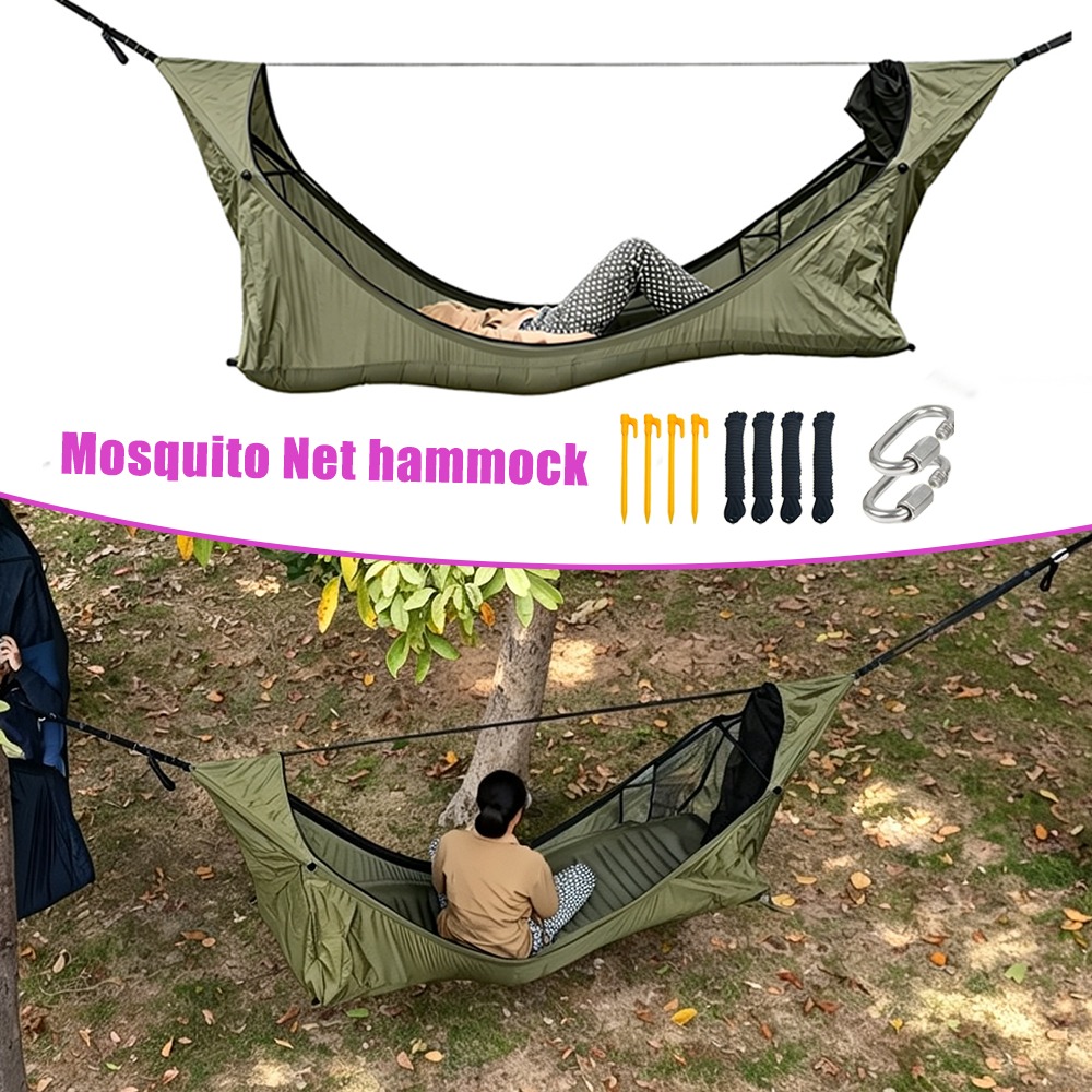 Camping Hammock - Rede de Descanso Plana com Mosquiteiro,