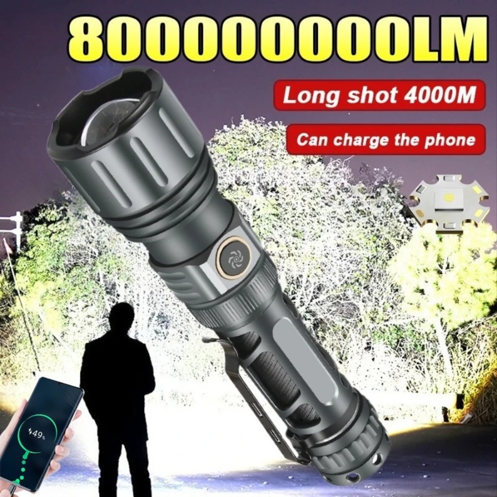 Outdoor Camping And Fishing - Lanterna Super Brilhante Portátil Recarregável LED