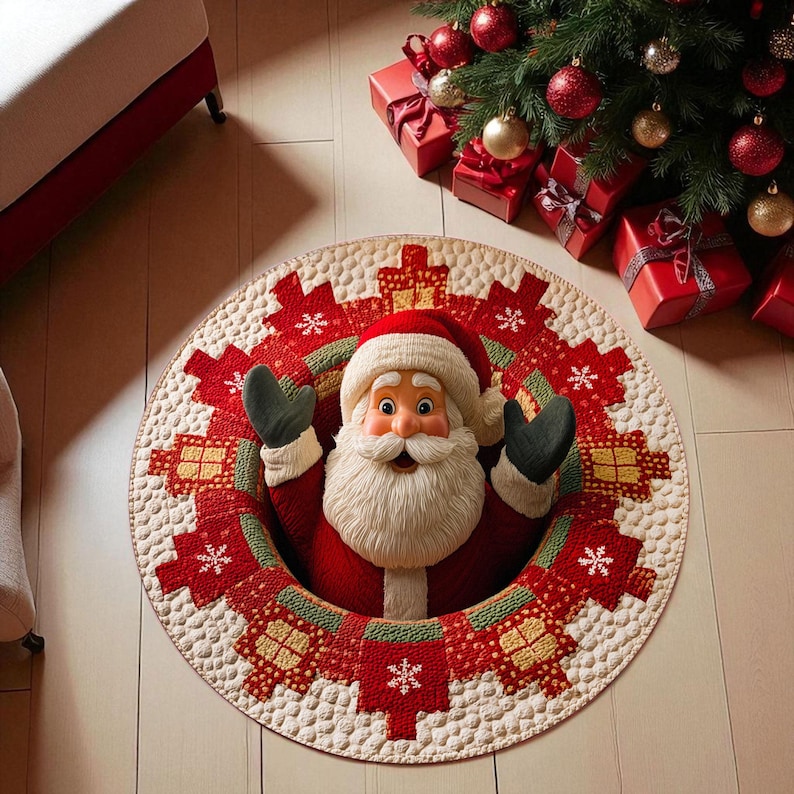 Capacho redondo de Papai Noel  - Outdoor Camping Ideas For Adults avaliação e preço