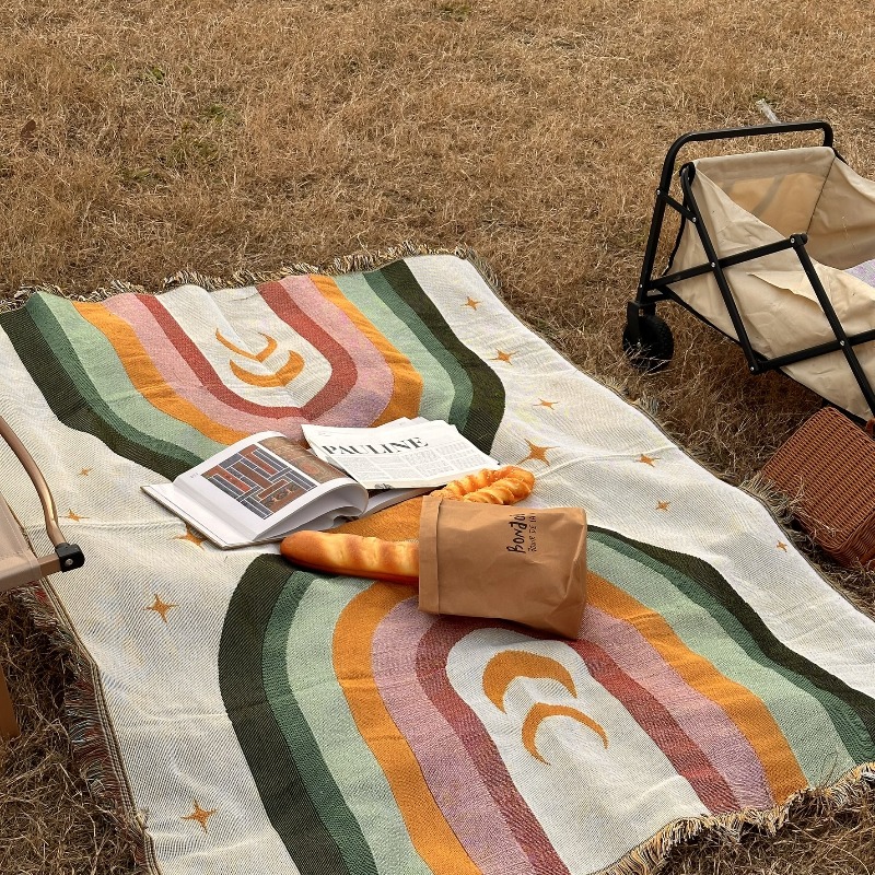 Cobertor listrado arco-íris ex - Outdoor Camping Ideas For Adults avaliação e preço