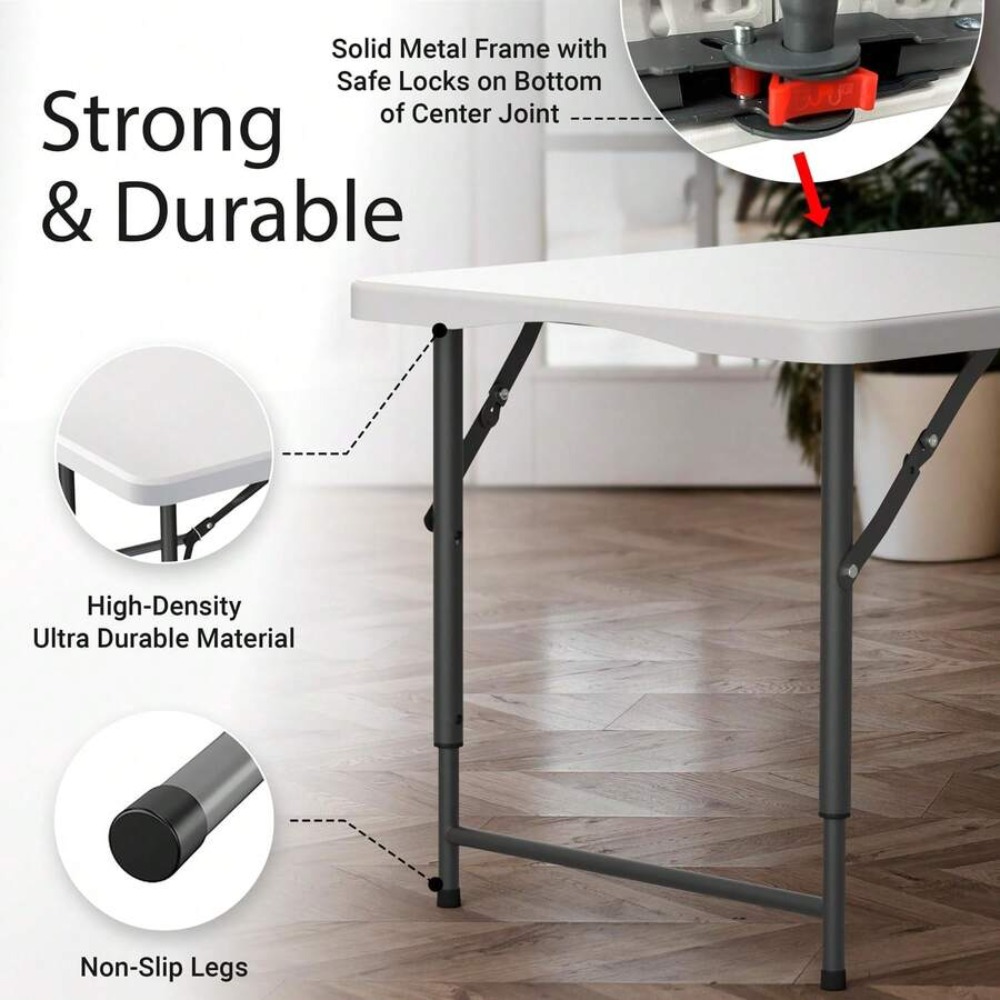 Mesa Dobrável de 4 Pés com Alt - Outdoor Indoor Camping avaliação e preço